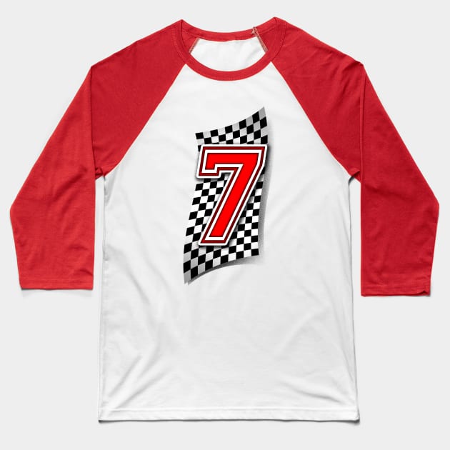 Racer Number 7 Baseball T-Shirt by Adatude